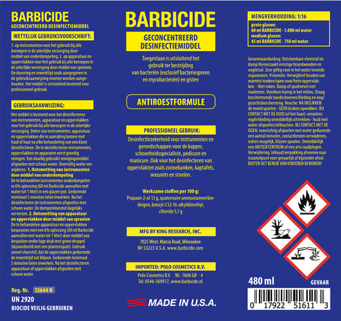 Barbicide desinfectie 473 ml