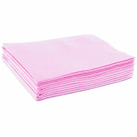 Table towel 100st paper/plastic Pink