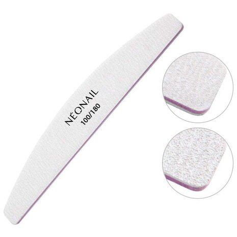 Nail File Grey Halfmoon 100/180 (25 stuks)