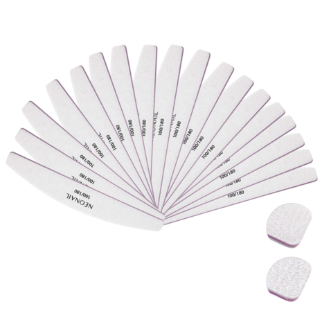 Nail File Grey Halfmoon 100/180 (25 stuks)